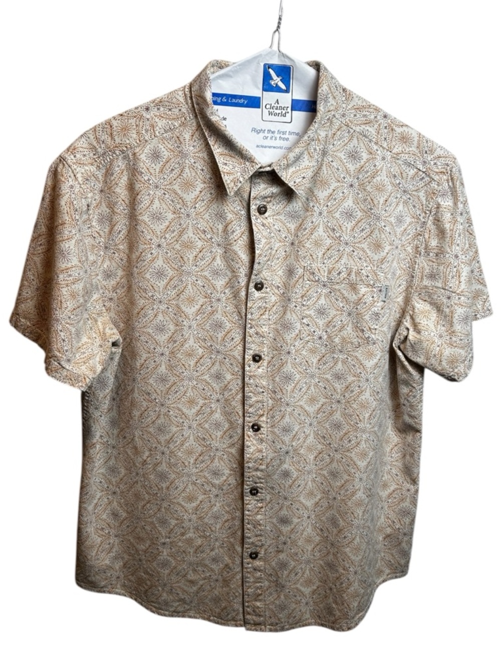 Rhythm Floral Linen Blend Short Sleeve Button Up Size XL